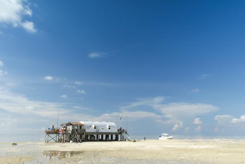 Remote ranger station on Tubbataha Reefs Natural Park in the Sulu Sea, Philippines